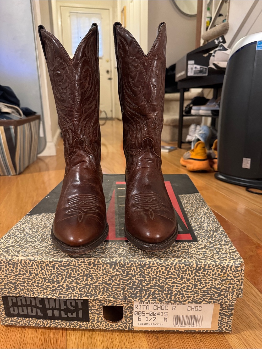 Corral-Inspired Rita Chocolate Brown Western Boots - Code West